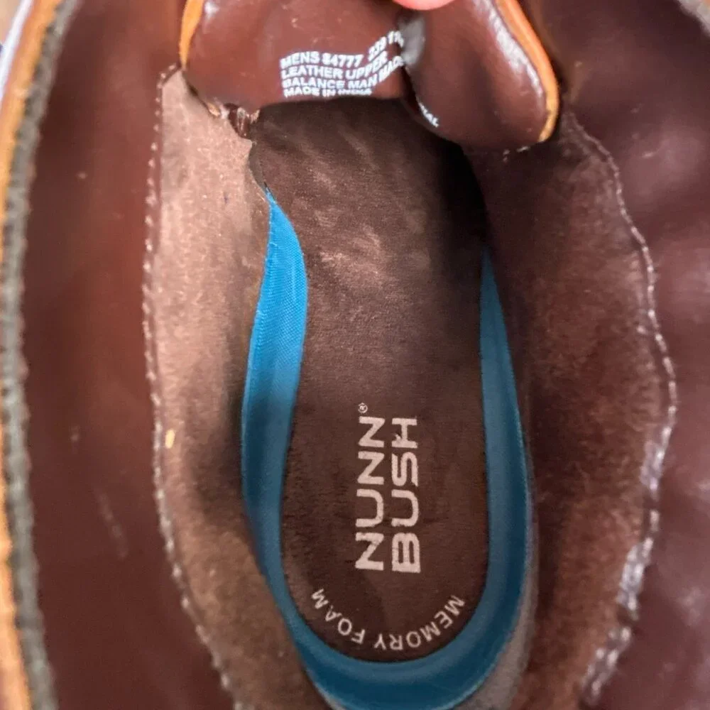 Nunn Bush Chukka Boot Size 11M Brown Leather Brogue Lace Up Lightweight Dress - Picture 5 of 11